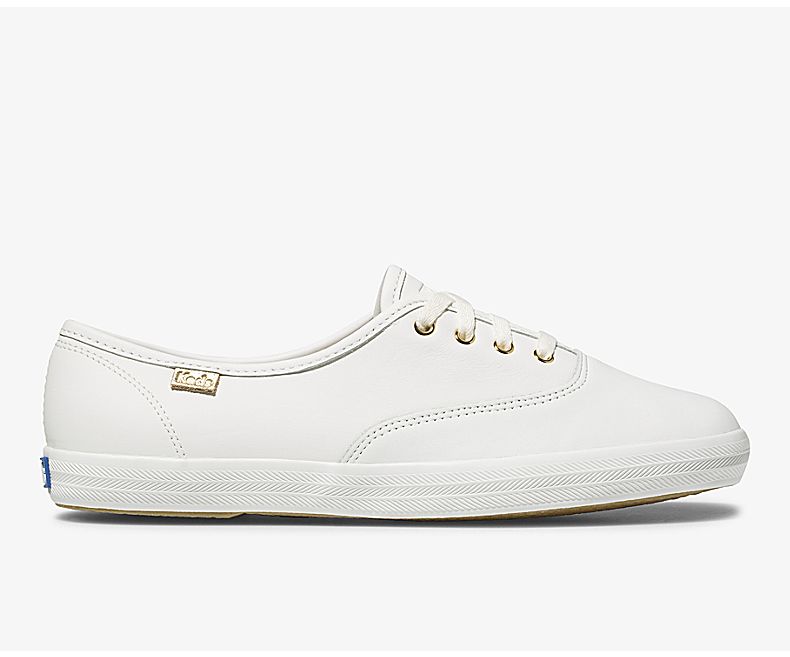 Keds Women's Champion Luxe Leather White Champion Shoes - JU8946531